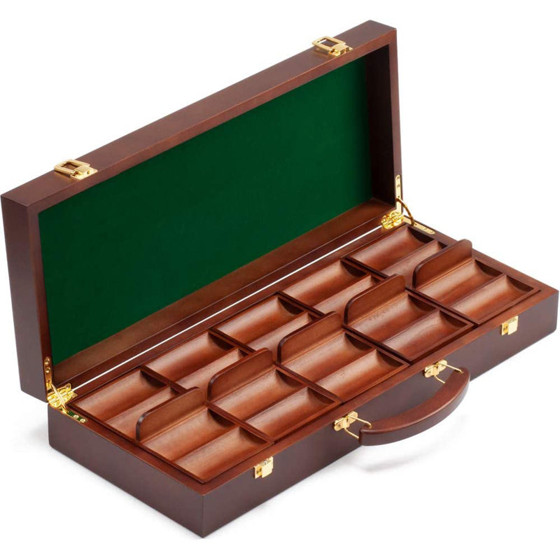 GSE Games & Sports Expert 500ct Solid Wood Poker Chip Cases with Chip Trays Wayfair